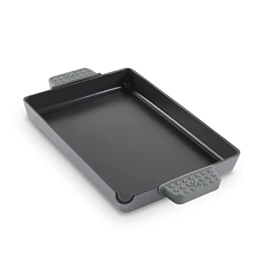 9"x13" Nonstick Cast Iron Pan with Pour Spout and Removable Silicone Grips for Searing Baking Broiling Grilling and more - Grey
9"x13" Nonstick Cast Iron Pan with Pour Spout and Removable Silicone Grips for Searing Baking Broiling Grilling and more - Grey