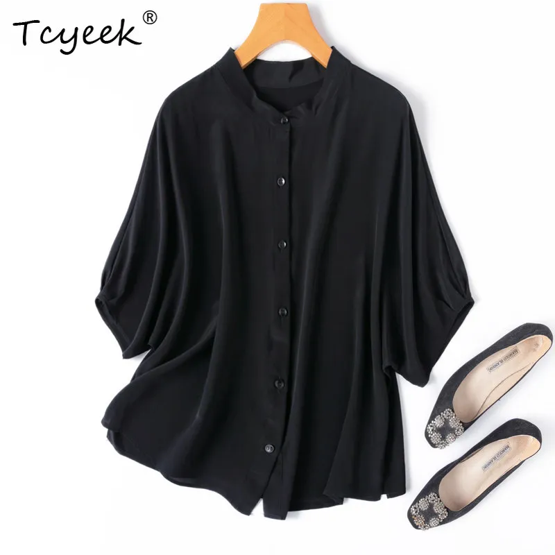 Tcyeek 100% Mulberry Silk Womens Shirt Elegant Shirts for Women Spring Summer Clothes Fashion Batwing Sleeve Camisas De Mujer
Tcyeek 100% Mulberry Silk Womens Shirt Elegant Shirts for Women Spring Summer Clothes Fashion Batwing Sleeve Camisas De Mujer