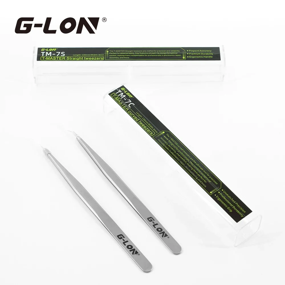 G-LON TM-7S Straight Tweezers TM-7C 3D Titanium S1 Anti Static Tip Tweezers Precise Fly Wire Phone Electronic Repair Tool
G-LON TM-7S Straight Tweezers TM-7C 3D Titanium S1 Anti Static Tip Tweezers Precise Fly Wire Phone Electronic Repair Tool