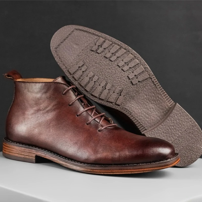 New High Quality Men Boots Vintage Genuine Leather Chelsea Boots Business Formal Men Dress Shoes Black Brown Size 38-47
New High Quality Men Boots Vintage Genuine Leather Chelsea Boots Business Formal Men Dress Shoes Black Brown Size 38-47
