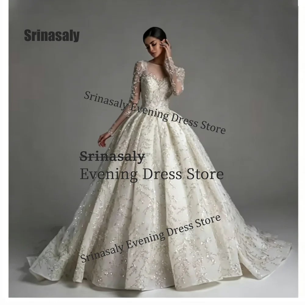 Dignified Lace Long Sleeves Bride Wedding Dresses Customized Poretrait Women Princess Glitter Court Train Plus Size Bridal Gown
Dignified Lace Long Sleeves Bride Wedding Dresses Customized Poretrait Women Princess Glitter Court Train Plus Size Bridal Gown