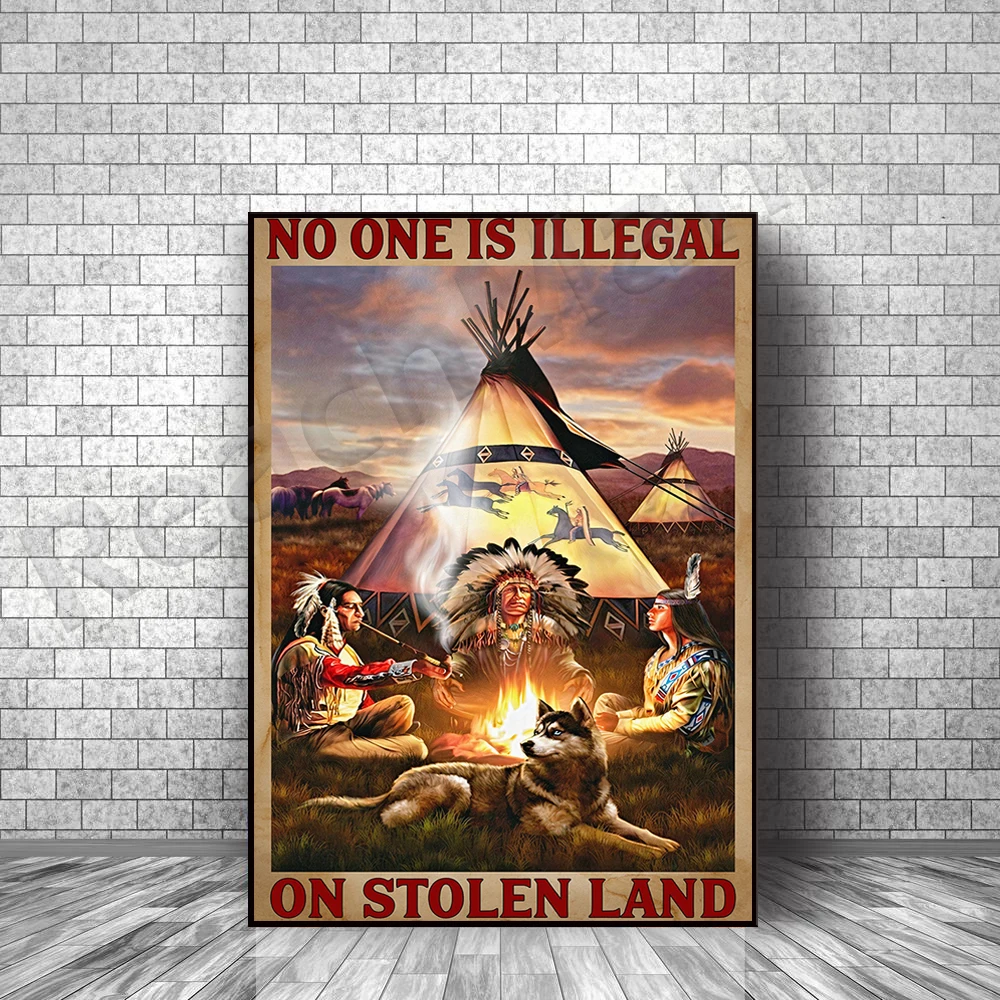 No one is illegal on stolen land poster, knowledge poster artwork wall canvas print for home office living room decor
No one is illegal on stolen land poster, knowledge poster artwork wall canvas print for home office living room decor
