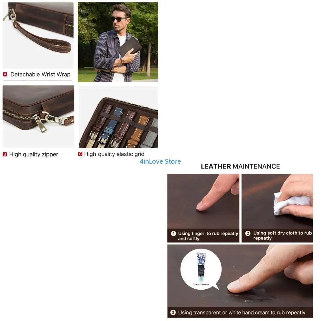 T4MD Portable PU Leather Watch Band Case Holds 12 Straps Organizers Storage Holder
T4MD Portable PU Leather Watch Band Case Holds 12 Straps Organizers Storage Holder