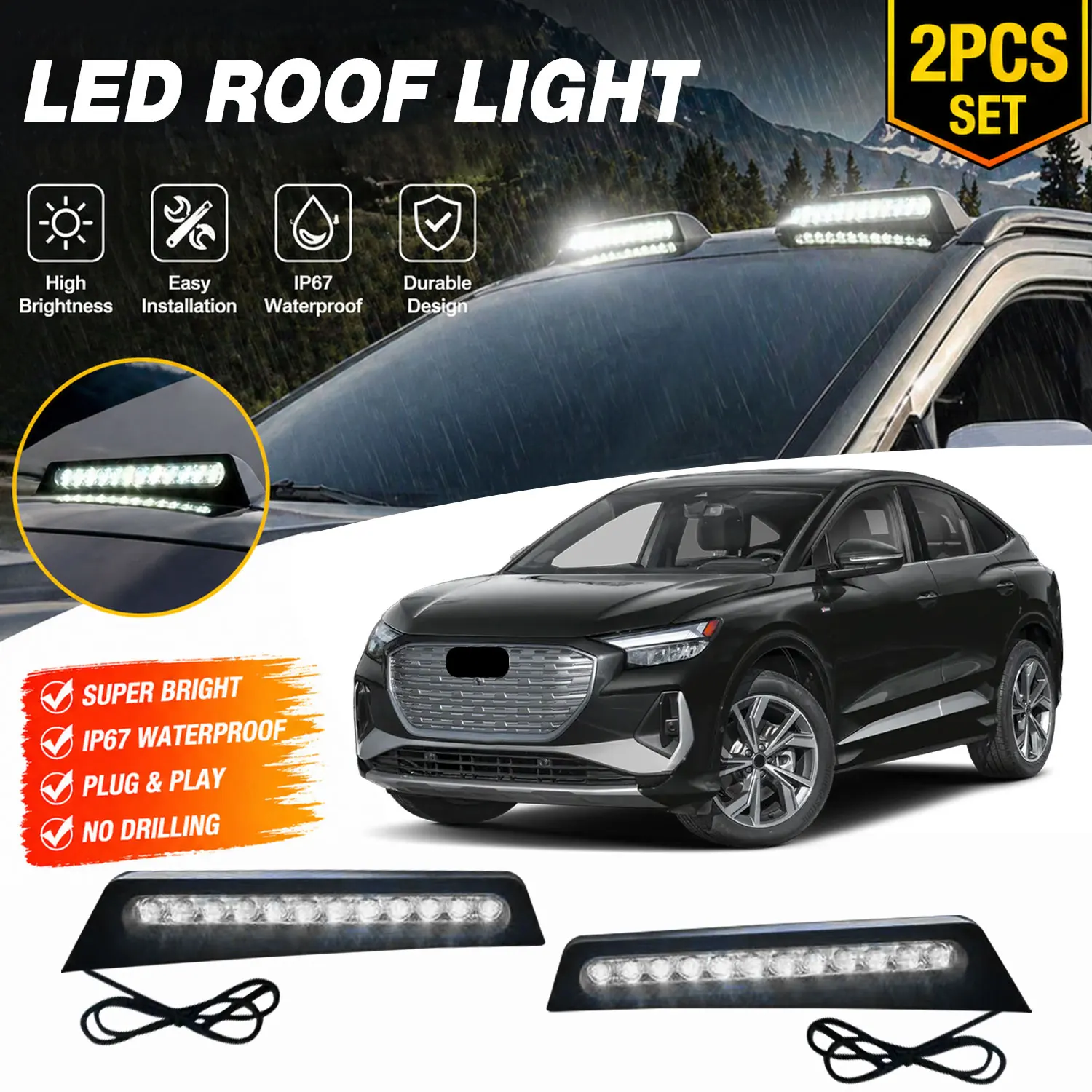 Top Roof LED Light Cap with DRL Fits For 2022 2023 2024 2025 AUDI Q4 etron & Sportback Roof Lamp
Top Roof LED Light Cap with DRL Fits For 2022 2023 2024 2025 AUDI Q4 etron & Sportback Roof Lamp