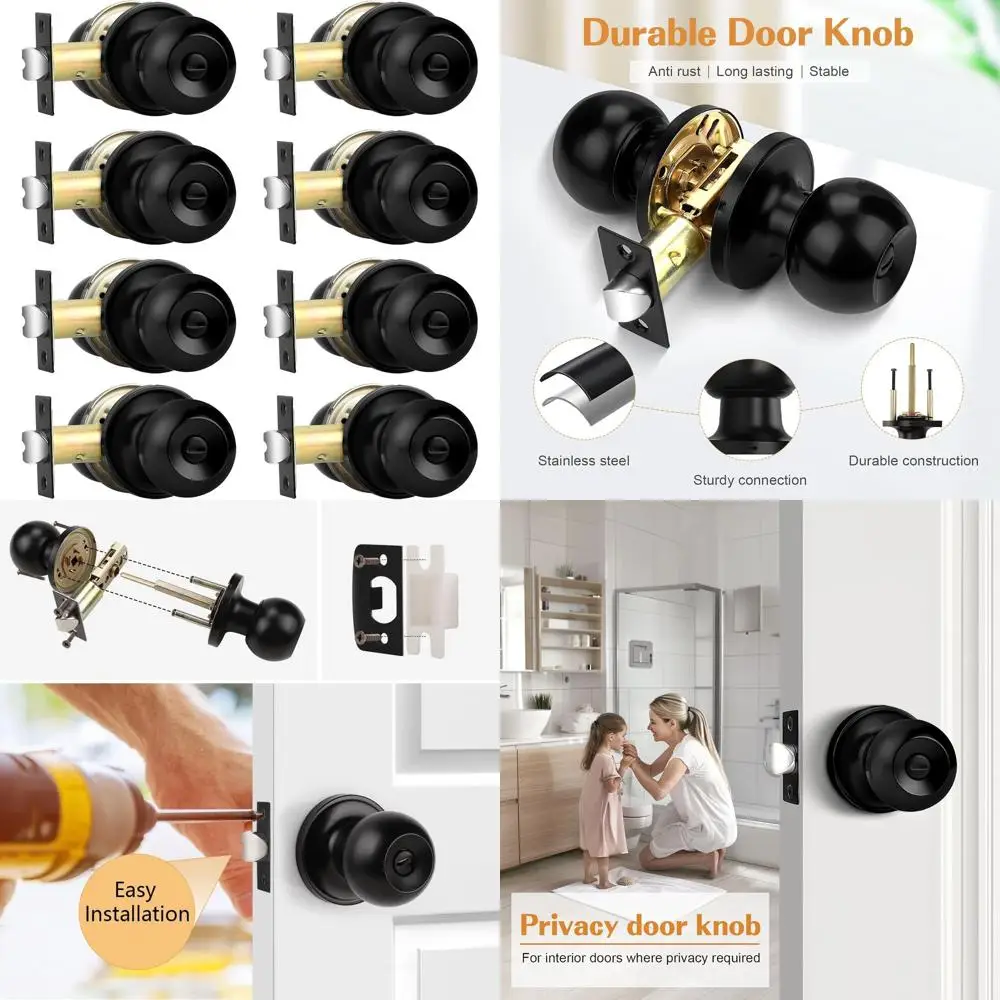 Комплект из 6 внутренних дверных ручек с замком конфиденциальности, шариковые ручки без ключа для дома, универсальная совместимость с рычагом
Комплект из 6 внутренних дверных ручек с замком конфиденциальности, шариковые ручки без ключа для дома, универсальная совместимость с рычагом