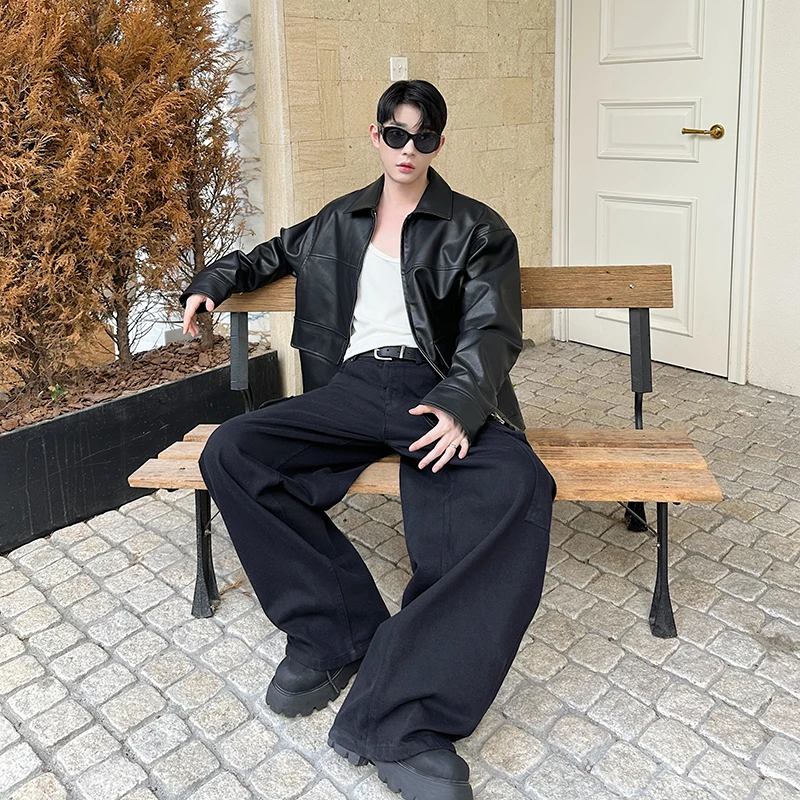 American Sle Punk Motorcycle Jaet Men's Youth Loose Fit PU Leather Coat with Big kets High Street Faion Autumn Winter
American Sle Punk Motorcycle Jaet Men's Youth Loose Fit PU Leather Coat with Big kets High Street Faion Autumn Winter