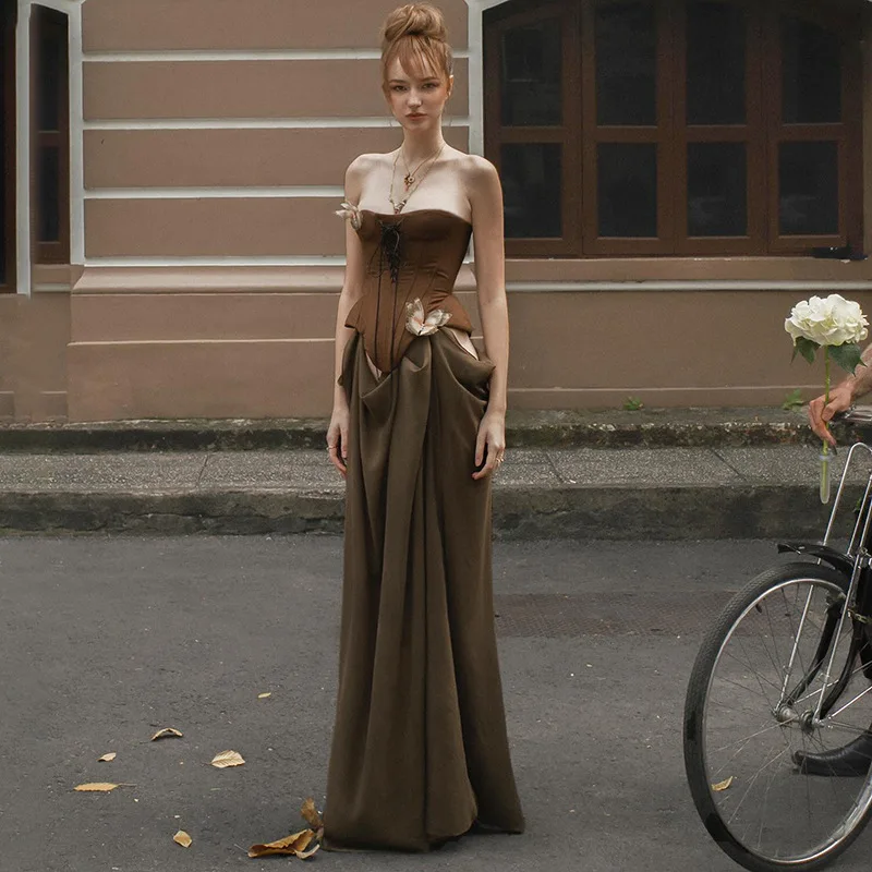 2025Women's French Style One Shoulder Waist Skirt with Flat Waist and Flat Skirt, Detachable Waist, Flower Bud Skirt, Long Skirt
2025Women's French Style One Shoulder Waist Skirt with Flat Waist and Flat Skirt, Detachable Waist, Flower Bud Skirt, Long Skirt