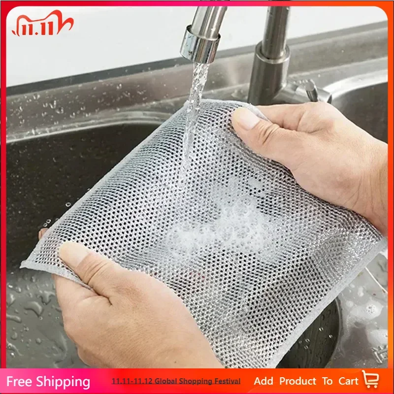 Kitchen Cleaning Cloth Reusable Steel Wire Cleaning Rag Pans Stove Rust Removal Magic Cleaning Cloth Dish Cloth Cleaning Tools
Kitchen Cleaning Cloth Reusable Steel Wire Cleaning Rag Pans Stove Rust Removal Magic Cleaning Cloth Dish Cloth Cleaning Tools