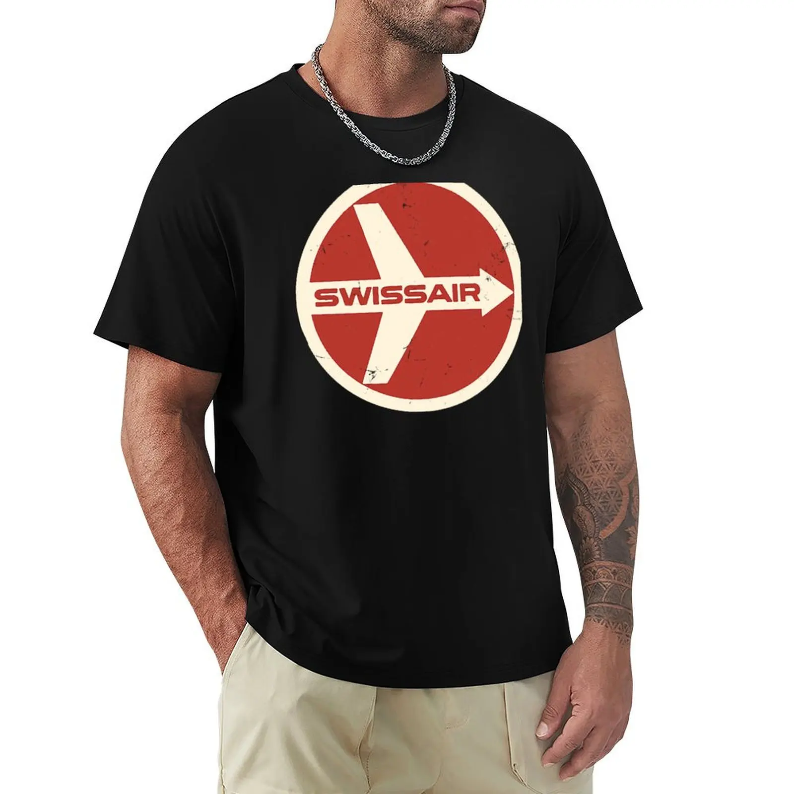 Defunct Swissair Airlines Logo - Faded Vintage Style T-Shirt Simple Casual Short Sleeve Tee
Defunct Swissair Airlines Logo - Faded Vintage Style T-Shirt Simple Casual Short Sleeve Tee