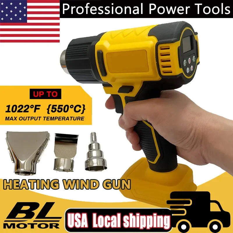 Электрические пневматические пистолеты с цифровым дисплеем, беспроводной тепловой пистолет с 3 насадками, промышленная термоусадочная упаковка, подходит для батареи Dewalt 18 В
Электрические пневматические пистолеты с цифровым дисплеем, беспроводной тепловой пистолет с 3 насадками, промышленная термоусадочная упаковка, подходит для батареи Dewalt 18 В