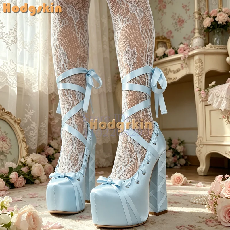 Sweet Light Blue Cross-tied Platform Pumps Round Toe Lace-up Square Heel Sandals Elegant Women Fashion Dress Shoes 2024 Lolita
Sweet Light Blue Cross-tied Platform Pumps Round Toe Lace-up Square Heel Sandals Elegant Women Fashion Dress Shoes 2024 Lolita