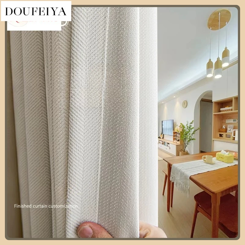 Luxury Cream Style Thickened Herringbone Chenille Blackout Sun Protection and Soundproof Curtains for Living Room Bedroom Dining
Luxury Cream Style Thickened Herringbone Chenille Blackout Sun Protection and Soundproof Curtains for Living Room Bedroom Dining
