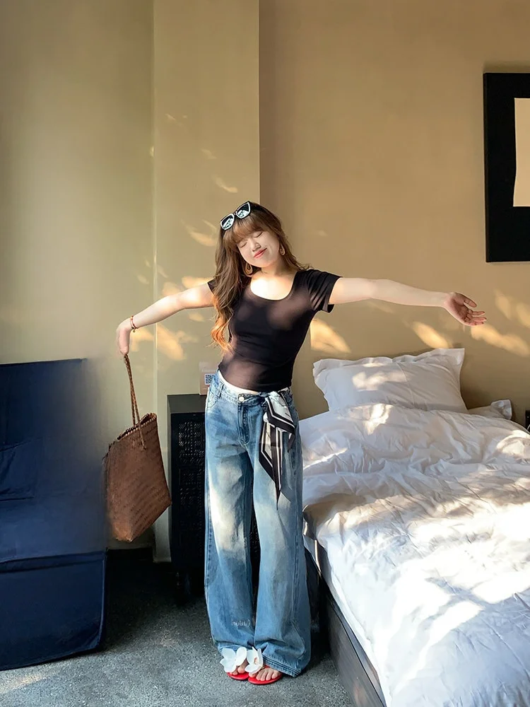 Джинсы Mimiz Micro Plus Size: женские повседневные прямые джинсы с высокой талией, синие, из хлопка, весенняя коллекция
Джинсы Mimiz Micro Plus Size: женские повседневные прямые джинсы с высокой талией, синие, из хлопка, весенняя коллекция