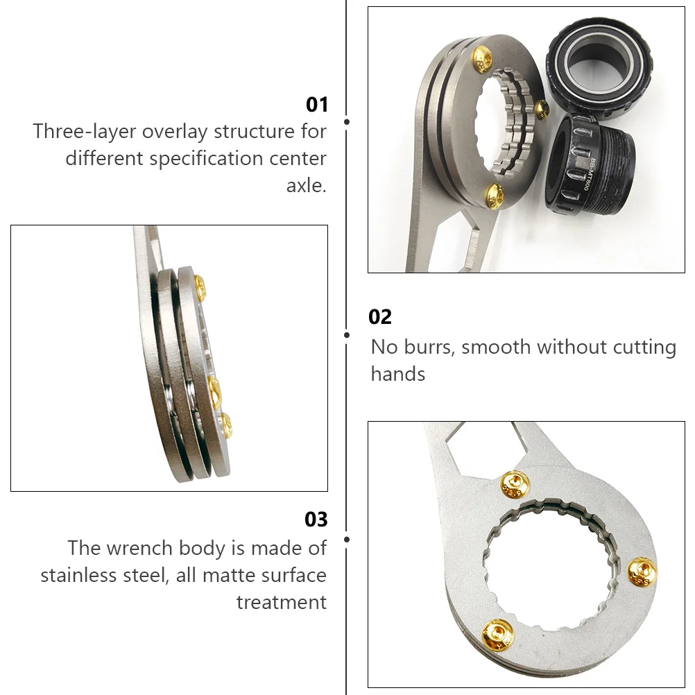 Crankset Removal Tool Center Axle Disassembly Wrench Mountain Road Bike Repair Spanner 44Mm 16-Tooth Stainless Steel Shaft
Crankset Removal Tool Center Axle Disassembly Wrench Mountain Road Bike Repair Spanner 44Mm 16-Tooth Stainless Steel Shaft