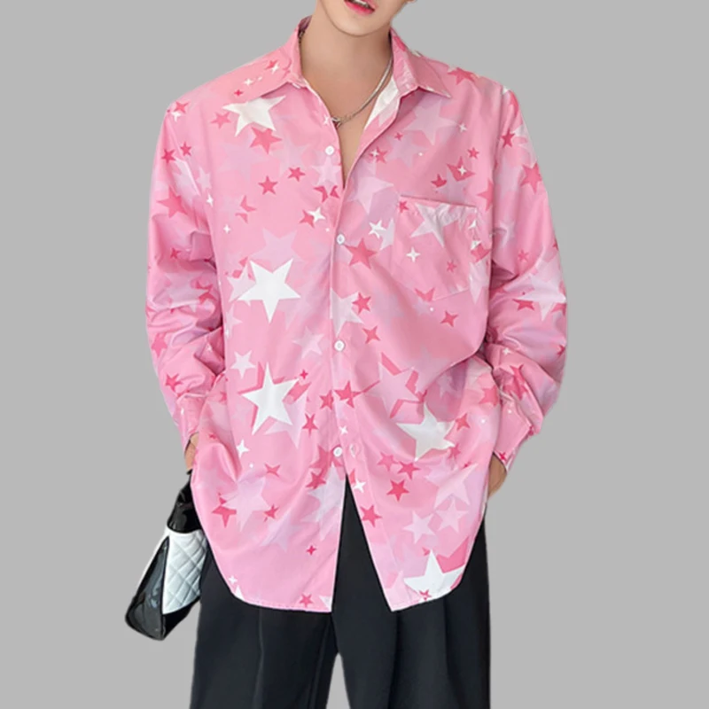 Fashion Men Shirt Printed Star Loose Camisas Lapel Long Sleeve Streetwear Korean Style Versatile Casual Unisex Shirts
Fashion Men Shirt Printed Star Loose Camisas Lapel Long Sleeve Streetwear Korean Style Versatile Casual Unisex Shirts