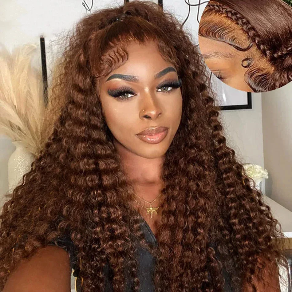 36 Inch Chocolate Brown Lace Front Human Hair Wig 13x6 Lace Frontal Curly Wigs Brazilian Deep Wave Colored Bleached Woman Wigs
36 Inch Chocolate Brown Lace Front Human Hair Wig 13x6 Lace Frontal Curly Wigs Brazilian Deep Wave Colored Bleached Woman Wigs