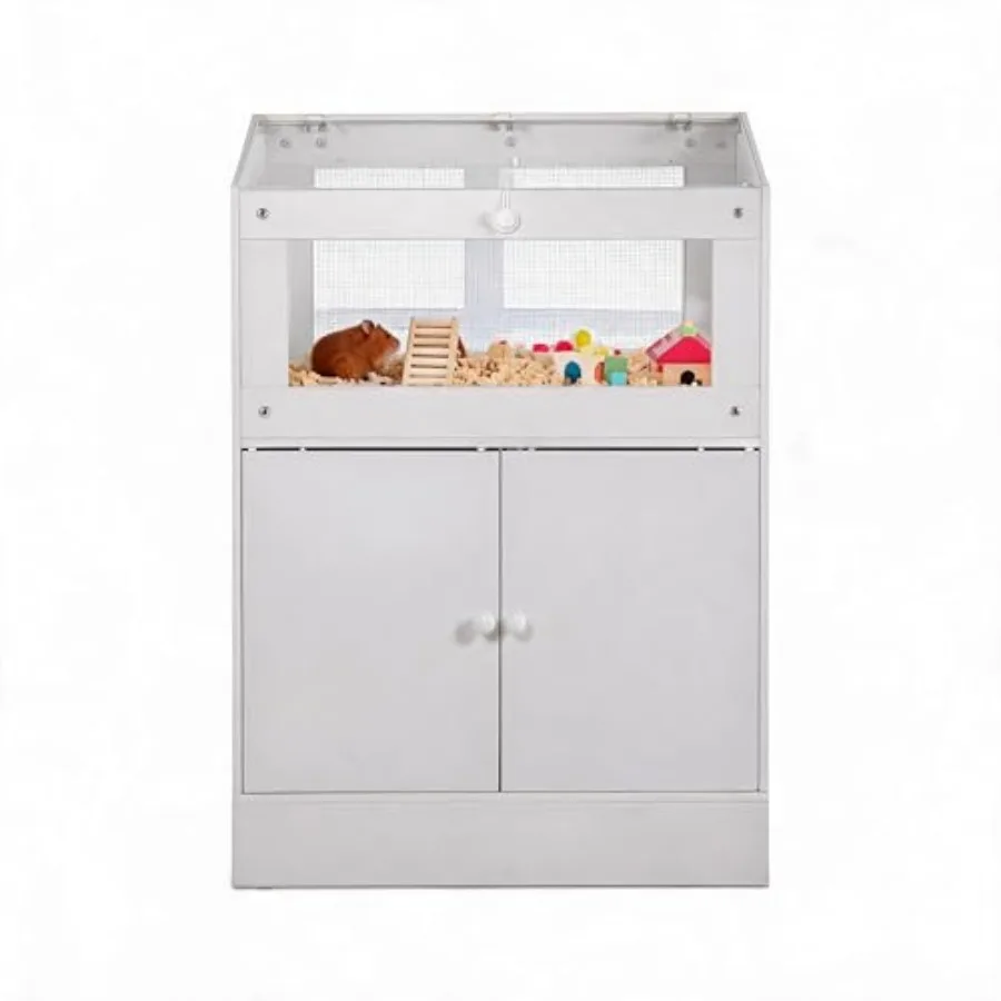 Hamster Cage with Storage Cabinet, Clear Acrylic Small Animal Cage, Ventilated Habitat for Gerbils, Rats, Guinea Pigs, Transpar
Hamster Cage with Storage Cabinet, Clear Acrylic Small Animal Cage, Ventilated Habitat for Gerbils, Rats, Guinea Pigs, Transpar