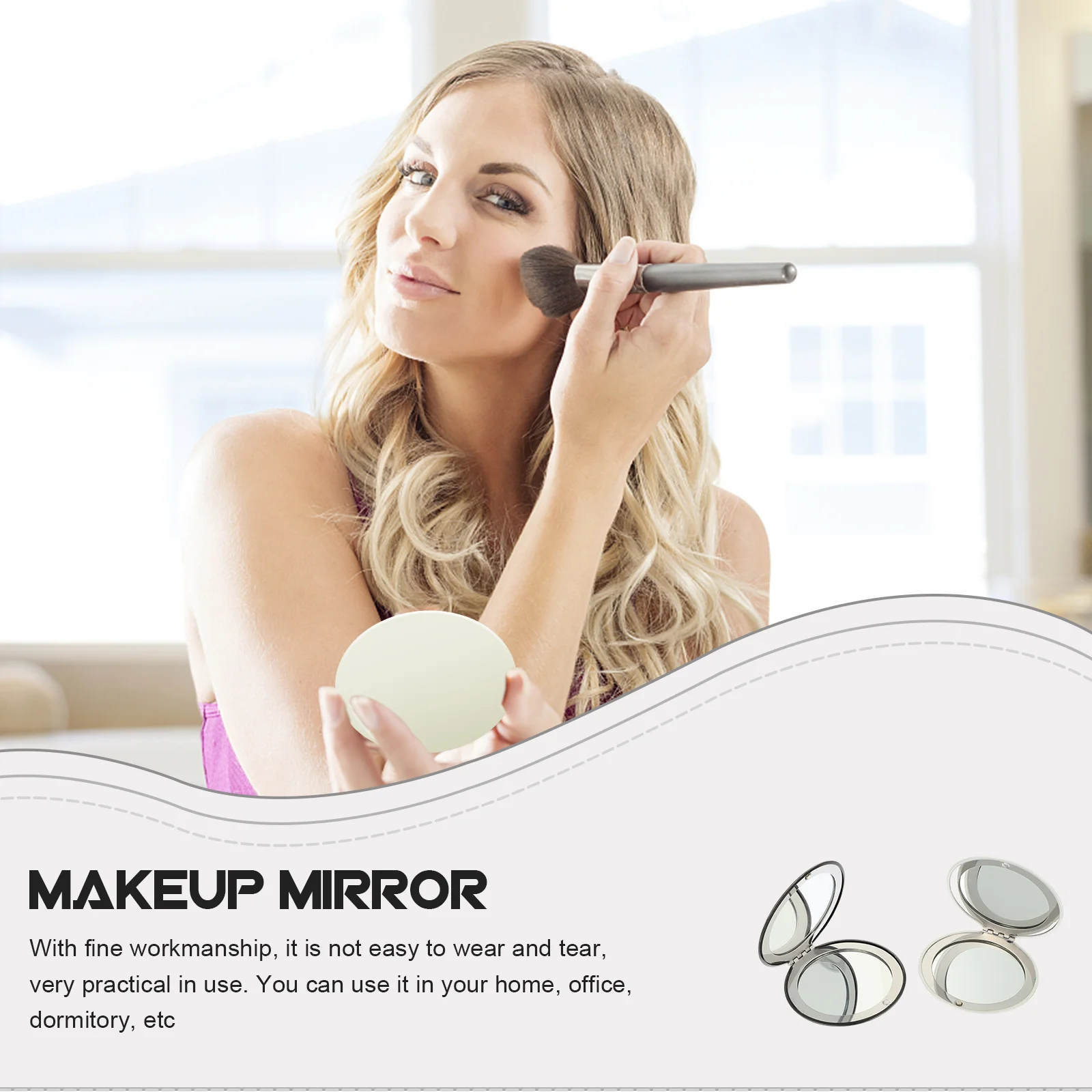 2Pcs Dual-Side Foldable Compact Makeup Mirrors Portable Mini Pocket Vanity Mirror Travel Outdoor Mirror
2Pcs Dual-Side Foldable Compact Makeup Mirrors Portable Mini Pocket Vanity Mirror Travel Outdoor Mirror