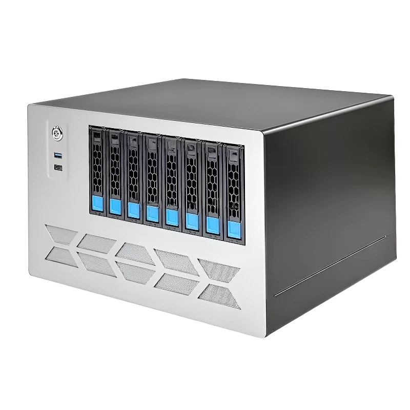 8Bay MATX NAS Server Case Mid Tower with Type-C Interface Flex 1U Power Supply USB3.0 Type-C Interface Front Port and Fan
8Bay MATX NAS Server Case Mid Tower with Type-C Interface Flex 1U Power Supply USB3.0 Type-C Interface Front Port and Fan
