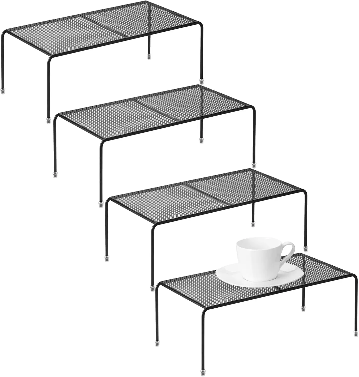 4-Pack Heavy Duty Kitchen Storage Shelves, Non-Slip Rubber Feet for Pantry, Fridge, Cabinet
4-Pack Heavy Duty Kitchen Storage Shelves, Non-Slip Rubber Feet for Pantry, Fridge, Cabinet