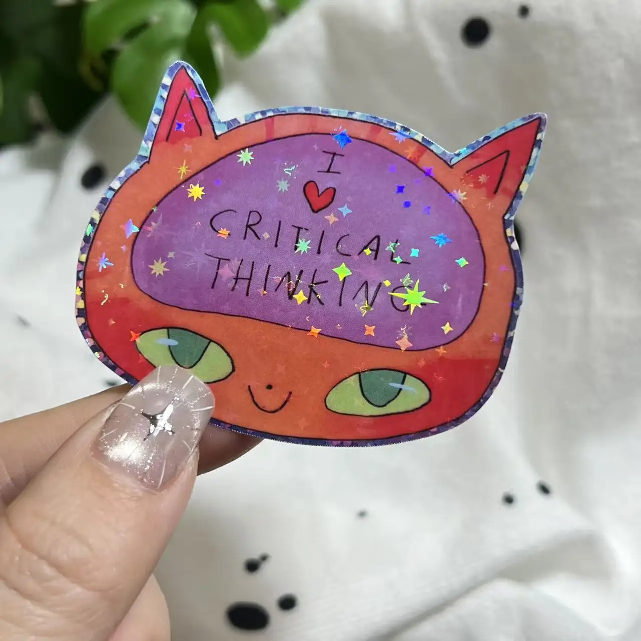 3Pcs/Set Holographic Critical Thinking Cat Stickers,Waterproof Vinyl Funny Meme Window Decals, Cute Sarcastic Car & Laptop Decor
3Pcs/Set Holographic Critical Thinking Cat Stickers,Waterproof Vinyl Funny Meme Window Decals, Cute Sarcastic Car & Laptop Decor