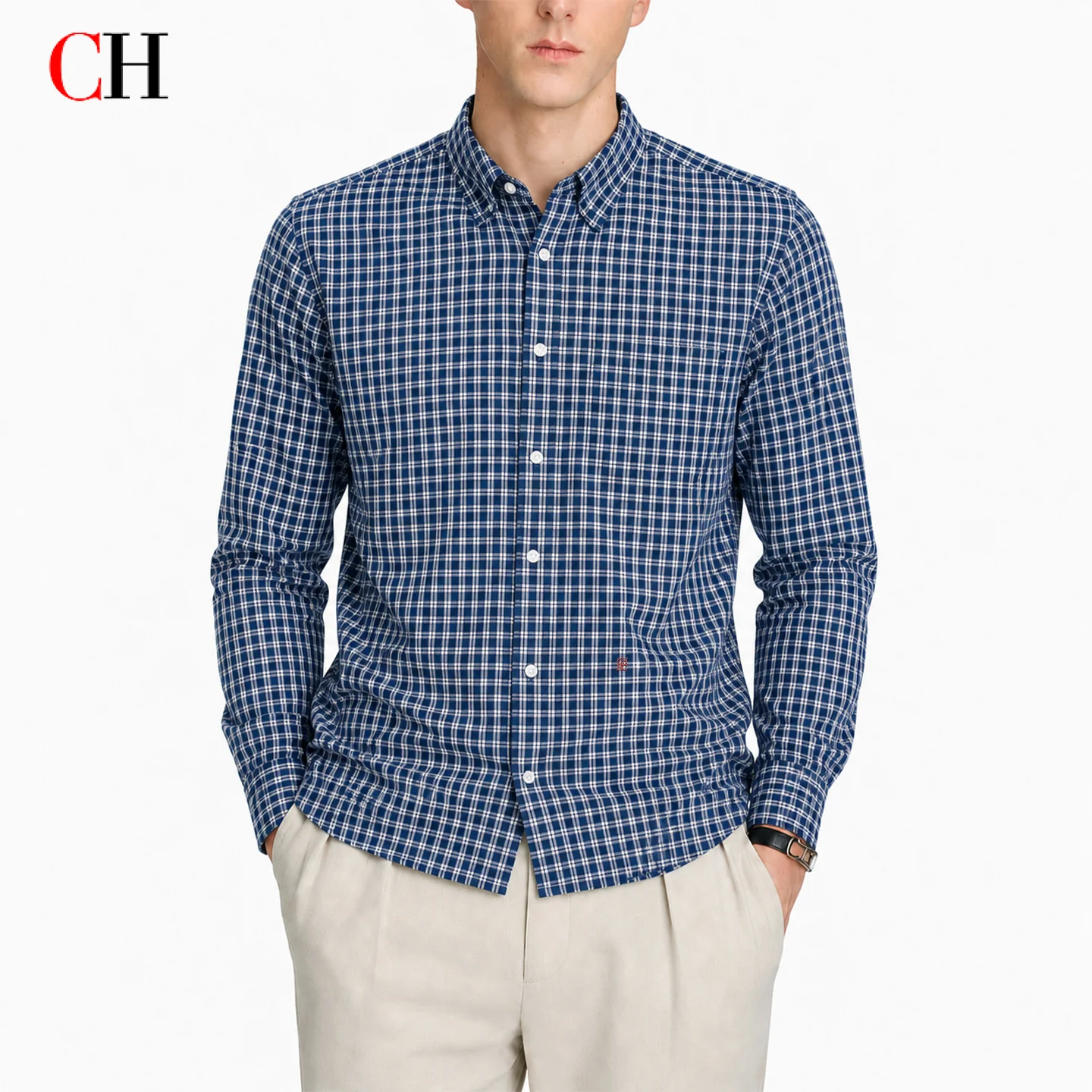 CH Men Preppy Mini Grid Check Long Sleeve Shirt Subtle CH Red Embroidery Lower Chest Casual City Date Commute Wear
CH Men Preppy Mini Grid Check Long Sleeve Shirt Subtle CH Red Embroidery Lower Chest Casual City Date Commute Wear
