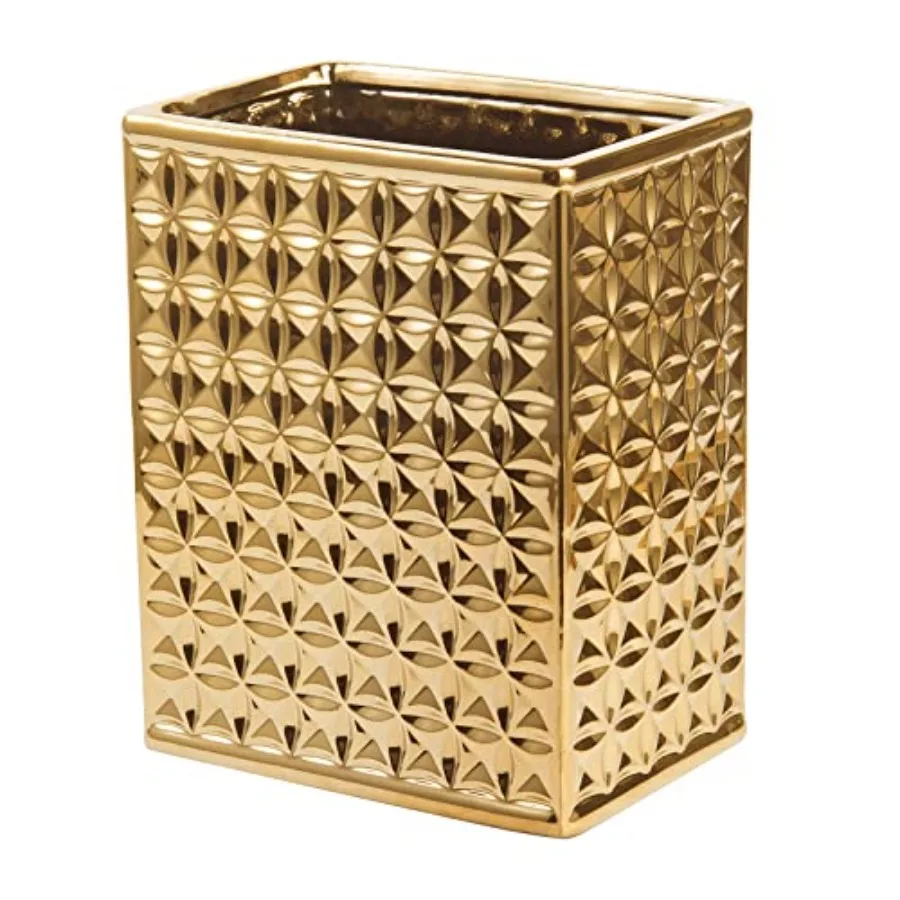 Trash Can for Bathroom Small Office Garbage Can for Kitchen Slim Rectangular Waste Bin Ceramic Gold
Trash Can for Bathroom Small Office Garbage Can for Kitchen Slim Rectangular Waste Bin Ceramic Gold