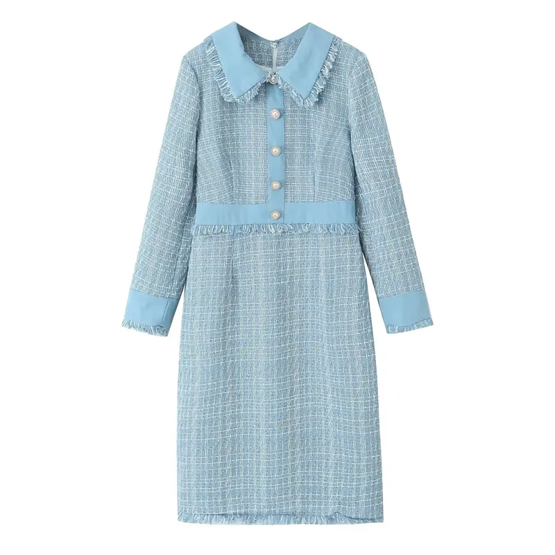 2024 Spring/Autumn Coarse Tweed Dress New Small Fragrant Wind Long sleeved Tassel Women's Dress
2024 Spring/Autumn Coarse Tweed Dress New Small Fragrant Wind Long sleeved Tassel Women's Dress