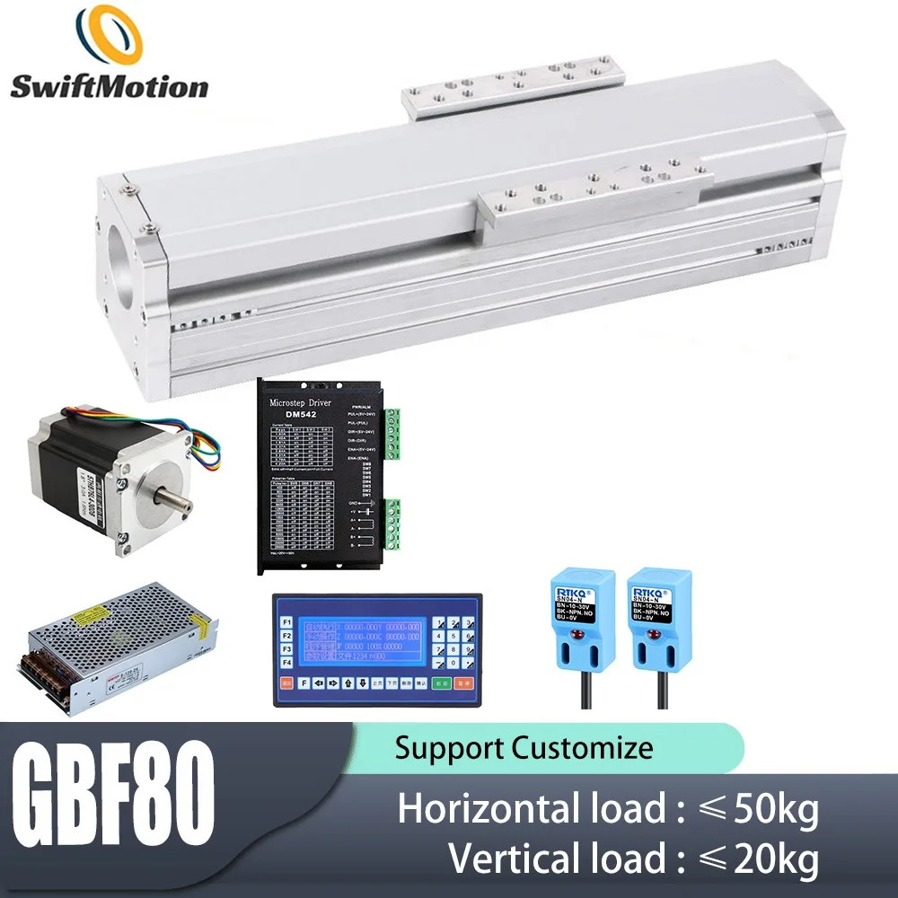 GBF80 Enclosed Linear Slide Module Precision Ball Screw Linear Rail XY Cross Table with Stepper Motor
GBF80 Enclosed Linear Slide Module Precision Ball Screw Linear Rail XY Cross Table with Stepper Motor