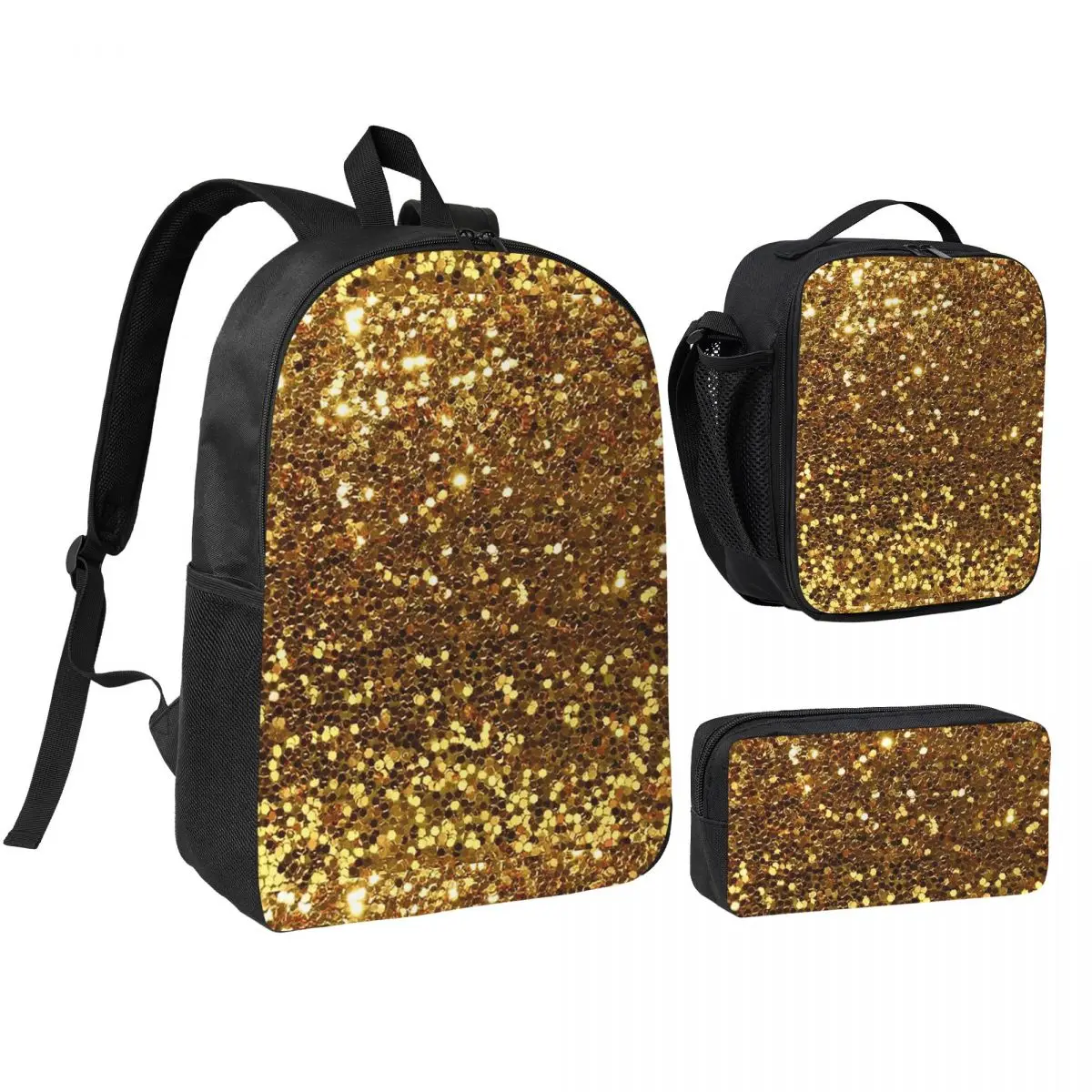 Gold Glitter Backpack Student Boys Girls BookBag School Bag Laptop Shoulder Bags 3ps Insulated Lunch Bag Pencil Case
Gold Glitter Backpack Student Boys Girls BookBag School Bag Laptop Shoulder Bags 3ps Insulated Lunch Bag Pencil Case