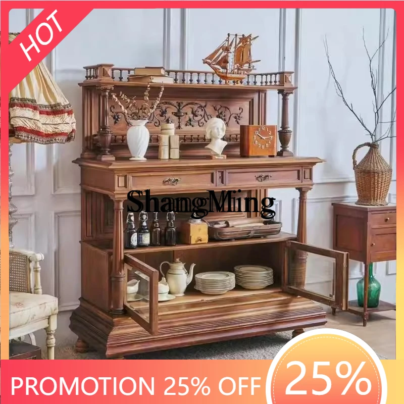 SM solid wood wine cabinet tea living room locker classical light luxury carved dining side locker
SM solid wood wine cabinet tea living room locker classical light luxury carved dining side locker