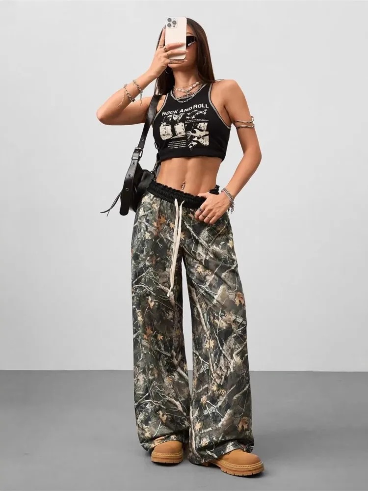Hip-hop Style Fashion Casual Elastic Belt Leopard Print Camouflage Print Wide-leg Trousers Women's Personality Street Mop Pants
Hip-hop Style Fashion Casual Elastic Belt Leopard Print Camouflage Print Wide-leg Trousers Women's Personality Street Mop Pants