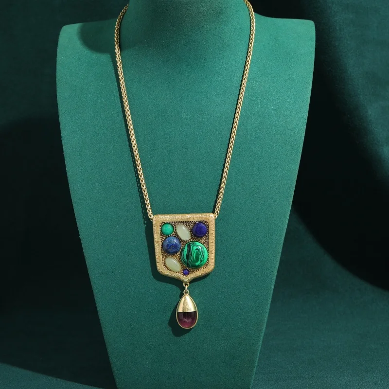 Vintage Malachite Pendent Long Glass Purple Necklace Lapis Lazuli Irregular Water Drop High Anniversary Jewelry Accessories 2026
Vintage Malachite Pendent Long Glass Purple Necklace Lapis Lazuli Irregular Water Drop High Anniversary Jewelry Accessories 2026