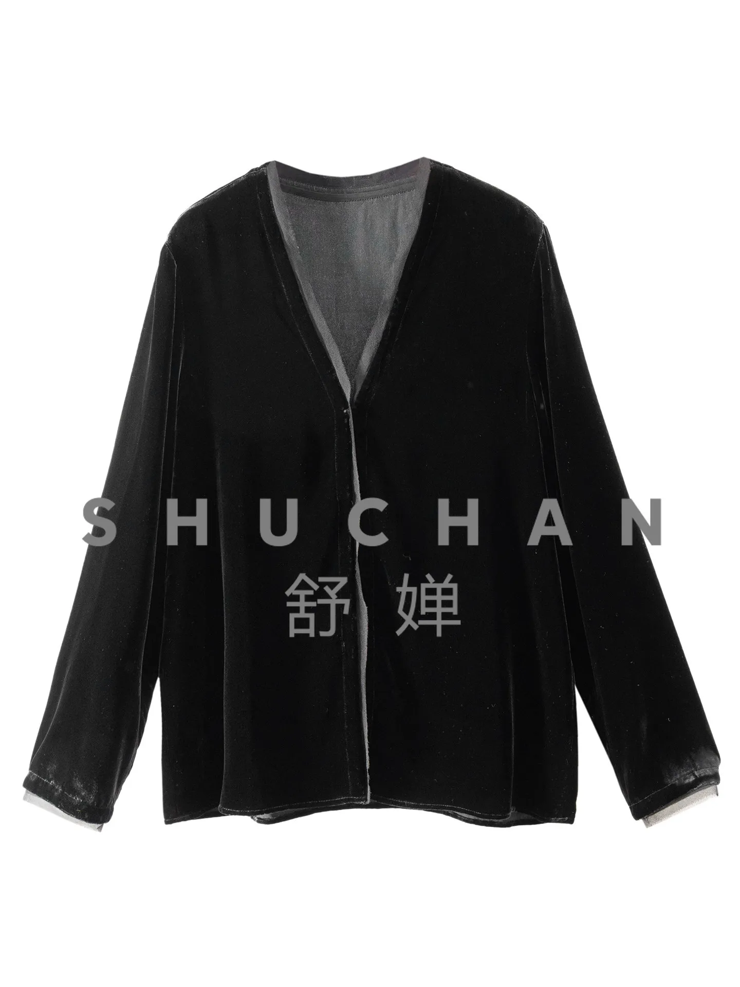 Elegant Light Luxury, High-texture Silk Velvet V-neck Jacket, Women's 42K6 Blusas Mujer De Moda 2026
Elegant Light Luxury, High-texture Silk Velvet V-neck Jacket, Women's 42K6 Blusas Mujer De Moda 2026