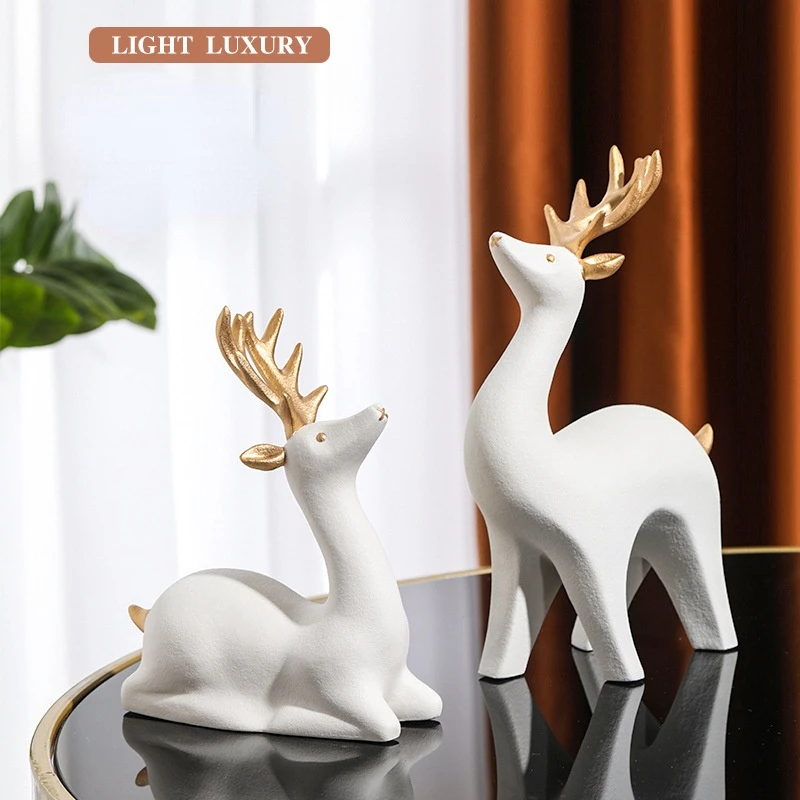 Ceramic Elk Sculpture Crafts Porcelain Children's Room Decoration Cute Figurines
Ceramic Elk Sculpture Crafts Porcelain Children's Room Decoration Cute Figurines