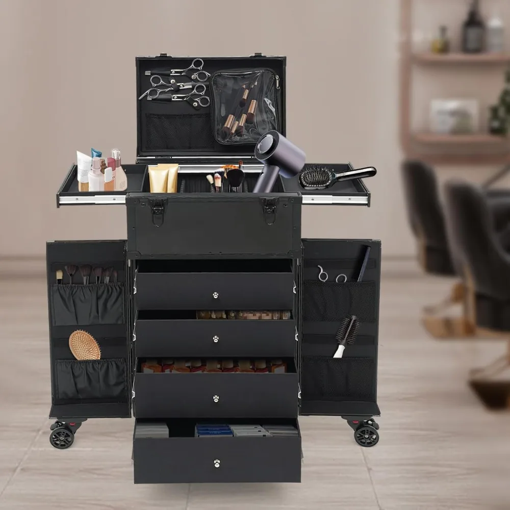 Makeup Rolling Train Case Large Storage Cosmetic Trolley, Professional Cosmetic Organizer Box with Three Adjustable Rod Lengths
Makeup Rolling Train Case Large Storage Cosmetic Trolley, Professional Cosmetic Organizer Box with Three Adjustable Rod Lengths