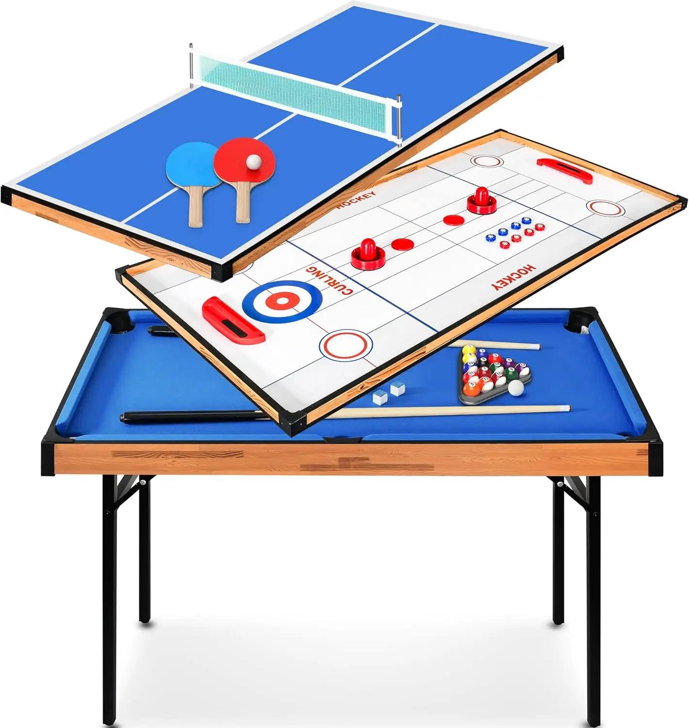 4 x 2 Foot Foldable Portable 4 In 1 Multi Game Table Arcade Sports Station Ping Pong Air Hockey Pool Billiards Shuffleboard Complete With Accessories Indoor Outdoor All Ages Entertainment
4 x 2 Foot Foldable Portable 4 In 1 Multi Game Table Arcade Sports Station Ping Pong Air Hockey Pool Billiards Shuffleboard Complete With Accessories Indoor Outdoor All Ages Entertainment