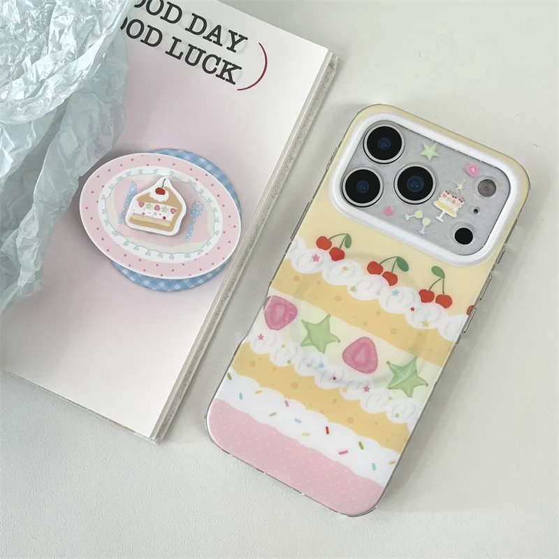 Ins Dopamine Style Cake Magnetic Phone Case For iPhone 17 16 Pro 15 14 Pro Max with Strawberry & Cherry Print Shockproof Cases
Ins Dopamine Style Cake Magnetic Phone Case For iPhone 17 16 Pro 15 14 Pro Max with Strawberry & Cherry Print Shockproof Cases