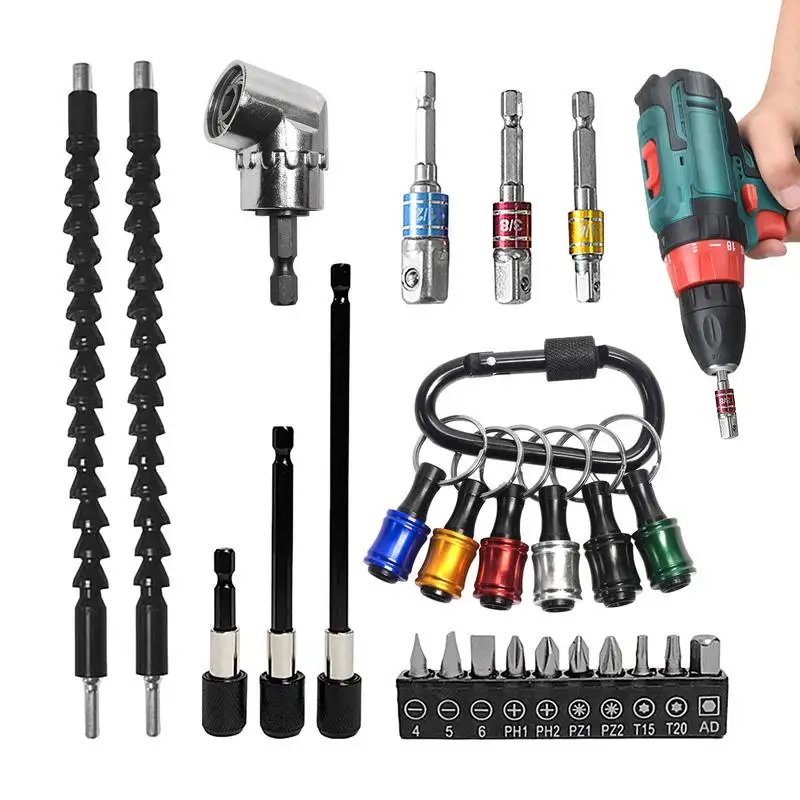 Flexible Drill Bit Extension 25pcs Carbon Steel Hex Drill Extender Attachment 105-degree Angle Drill Attachment For Screwdriver
Flexible Drill Bit Extension 25pcs Carbon Steel Hex Drill Extender Attachment 105-degree Angle Drill Attachment For Screwdriver