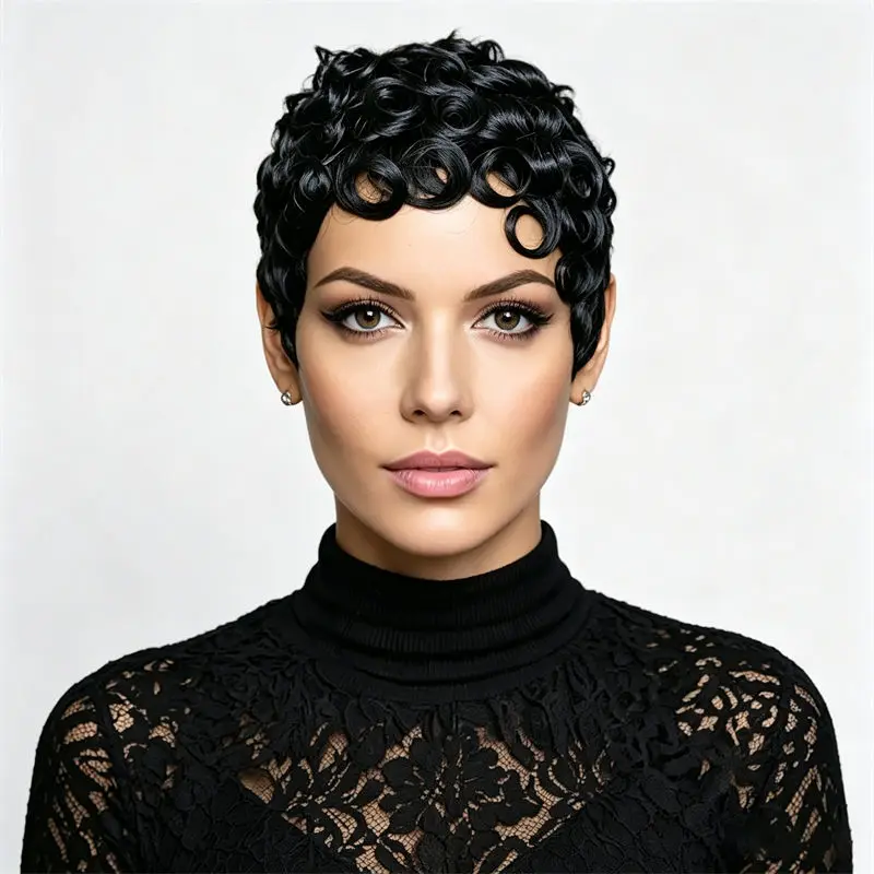Full Machine Made Wig With Bangs Short Curly Pixie Cut Wig Natural Looking Black Hair Easy Maintain Daily Casual Party Cosplay
Full Machine Made Wig With Bangs Short Curly Pixie Cut Wig Natural Looking Black Hair Easy Maintain Daily Casual Party Cosplay