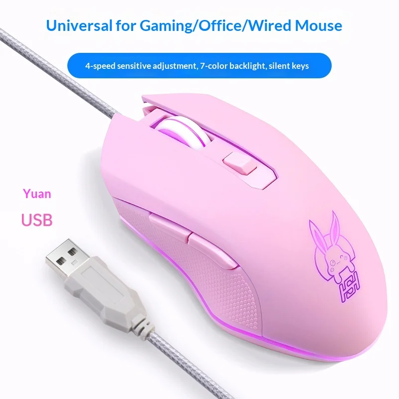 Ergonomic Wired Gaming Mouse Pink Style Rgb Backlight 2400dpi 6 Buttons Usb Type-C Plug & Play For Laptop Pc Computer Gamer
Ergonomic Wired Gaming Mouse Pink Style Rgb Backlight 2400dpi 6 Buttons Usb Type-C Plug & Play For Laptop Pc Computer Gamer