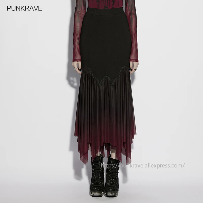 PUNK RAVE Women's Gothic Elastic Waistband Gradient Skirt Dark Daily Irregular Hem Long Skirts
PUNK RAVE Women's Gothic Elastic Waistband Gradient Skirt Dark Daily Irregular Hem Long Skirts