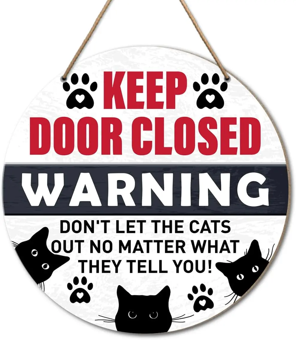 Cat Warning Sign for Front Door, Keep Cats Inside Decor, Gift for Cat Lovers
Cat Warning Sign for Front Door, Keep Cats Inside Decor, Gift for Cat Lovers