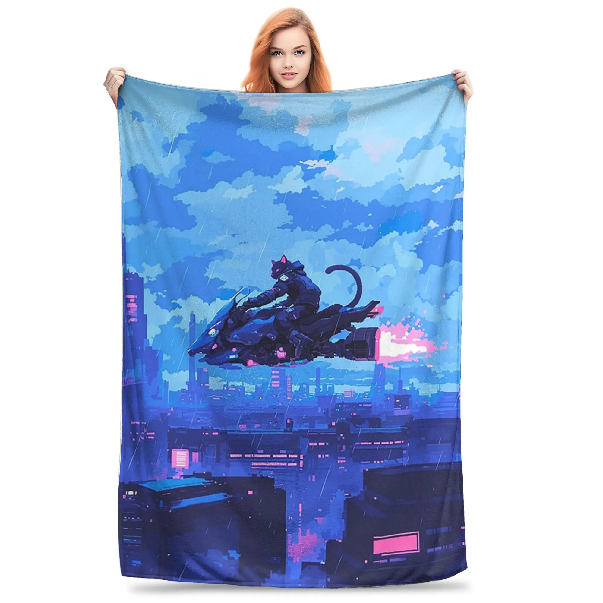 Одеяла Cyberpunk Pixel Cat на воздушном велосипеде, портативное фланелевое одеяло для дивана, одеяло для дома, спальни, уличные пледы, покрывало, одеяло
Одеяла Cyberpunk Pixel Cat на воздушном велосипеде, портативное фланелевое одеяло для дивана, одеяло для дома, спальни, уличные пледы, покрывало, одеяло