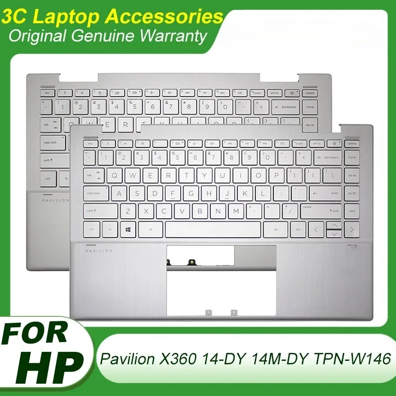 New US Keyboard For HP Pavilion X360 14-DY 14M-DY TPN-W146 Laptop Palmrest Top Case Upper Cover with Keyboard Replacement Silver
New US Keyboard For HP Pavilion X360 14-DY 14M-DY TPN-W146 Laptop Palmrest Top Case Upper Cover with Keyboard Replacement Silver