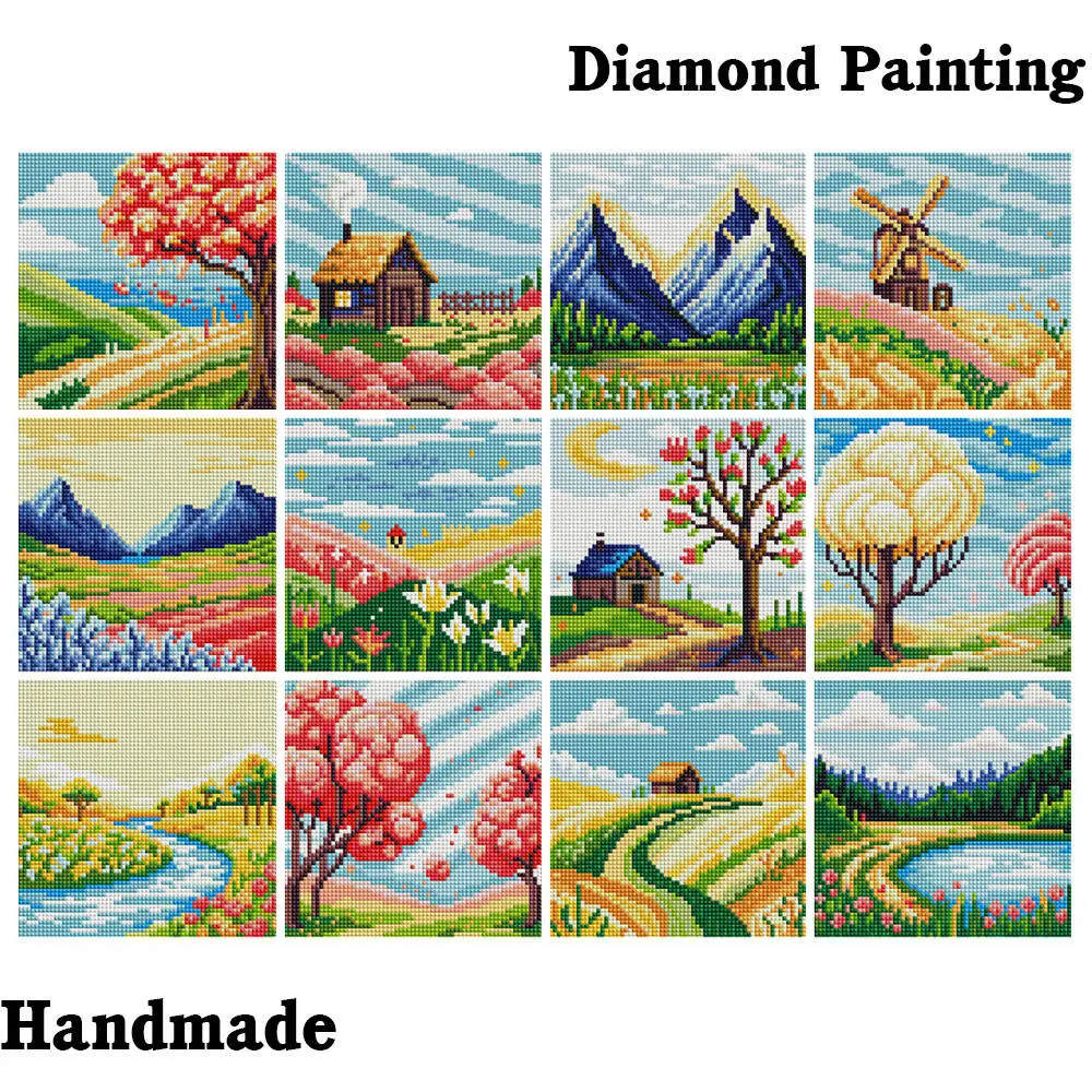 12Pcs Landscape Mini Diamond Painting Mountain Tree 5D Round Mosaic Handmade Holiday Gift Wall Home Decoration
12Pcs Landscape Mini Diamond Painting Mountain Tree 5D Round Mosaic Handmade Holiday Gift Wall Home Decoration
