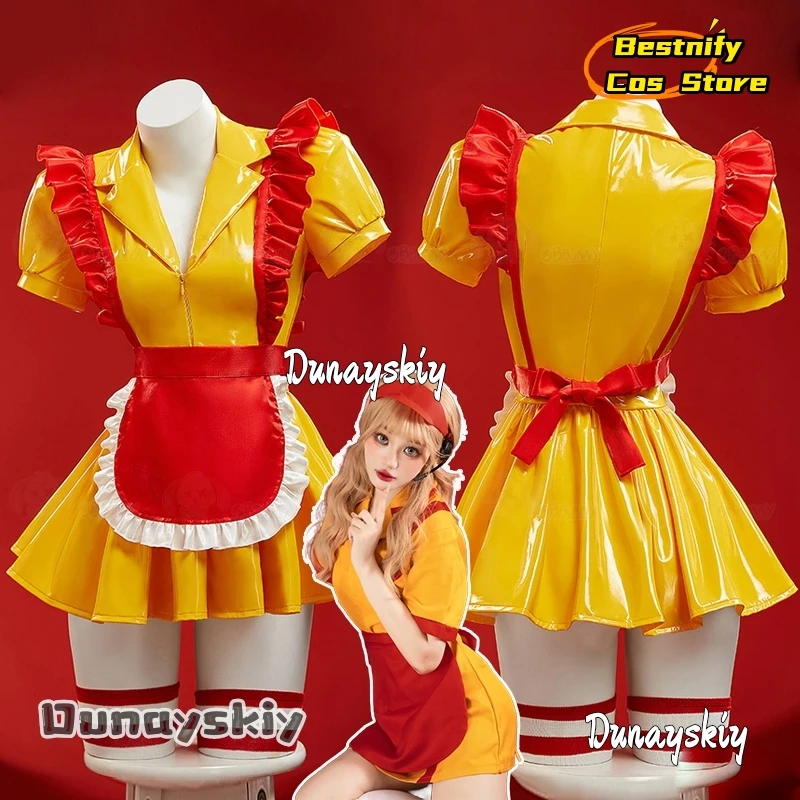 M Sexy Girl Cosplay Anime French Maid Costume Fastfood Yellow Lolita Skirt Clothing For Adult Women Halloween Disguise Suit
M Sexy Girl Cosplay Anime French Maid Costume Fastfood Yellow Lolita Skirt Clothing For Adult Women Halloween Disguise Suit