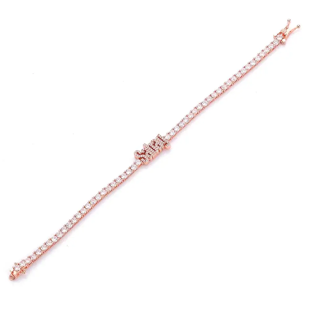Customized Personalized Name Bracelet Rose Gold CZ Tennis Chain Iced Out Custom Letter Bracelet Unisex Birthday Gift Jewelry
Customized Personalized Name Bracelet Rose Gold CZ Tennis Chain Iced Out Custom Letter Bracelet Unisex Birthday Gift Jewelry