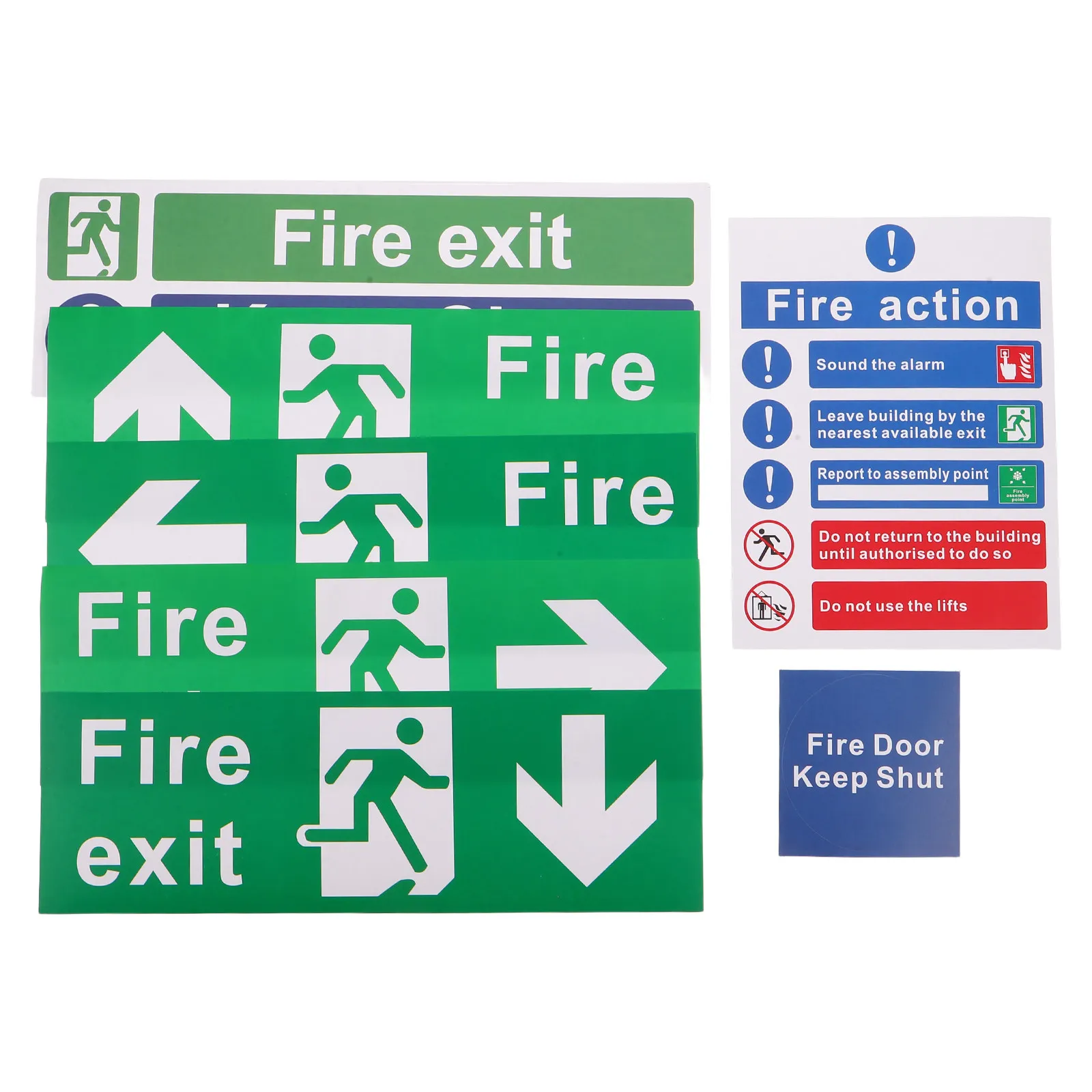 21Pcs Fire Exit Sign Set with Directional Arrows Evacuation Indicator Emergency Safety Sign for Indoor Outdoor Business School
21Pcs Fire Exit Sign Set with Directional Arrows Evacuation Indicator Emergency Safety Sign for Indoor Outdoor Business School