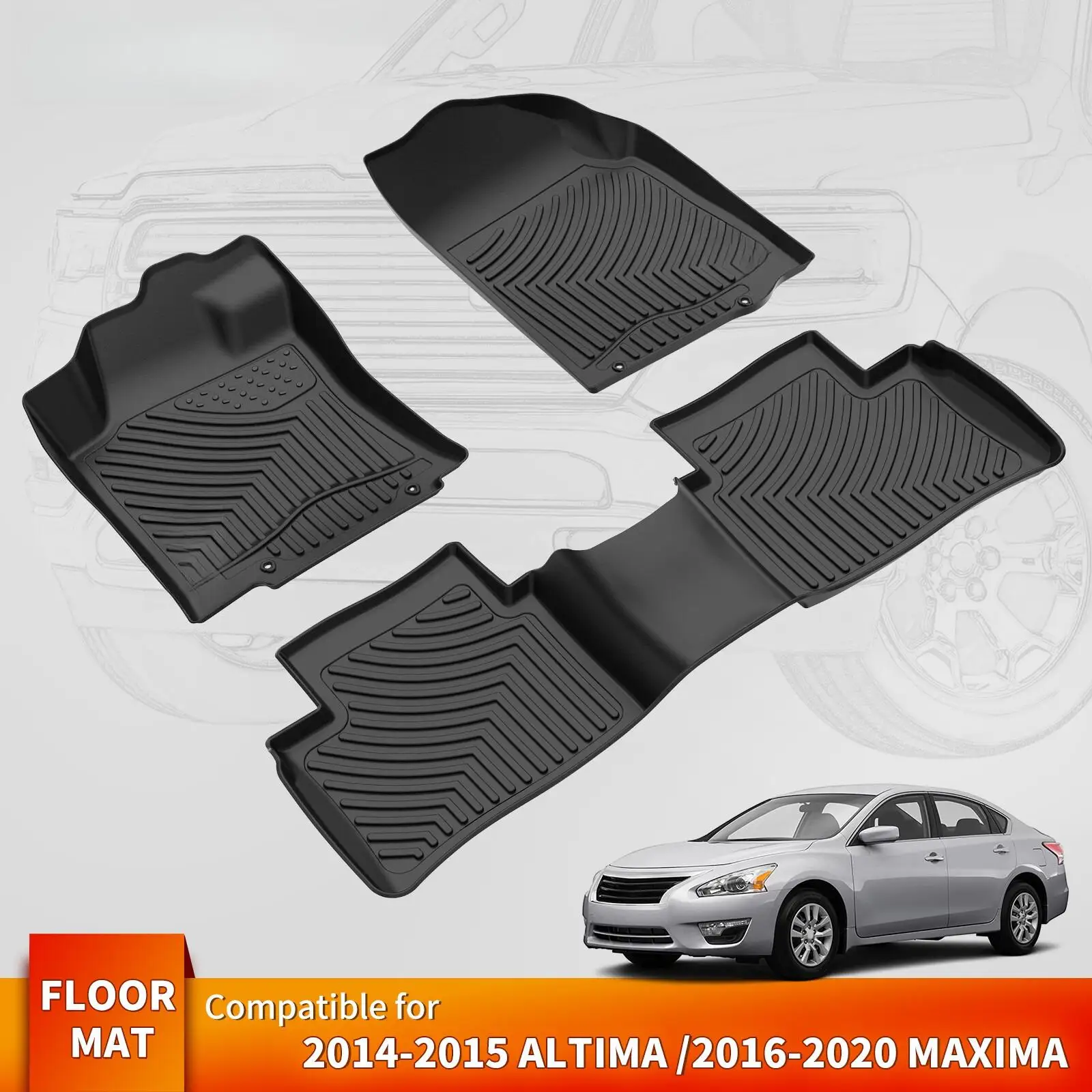 TPE Floor Mats for 2014 2015 Nissan Altima 2016-2020 Nissan Maxima All Weather
TPE Floor Mats for 2014 2015 Nissan Altima 2016-2020 Nissan Maxima All Weather